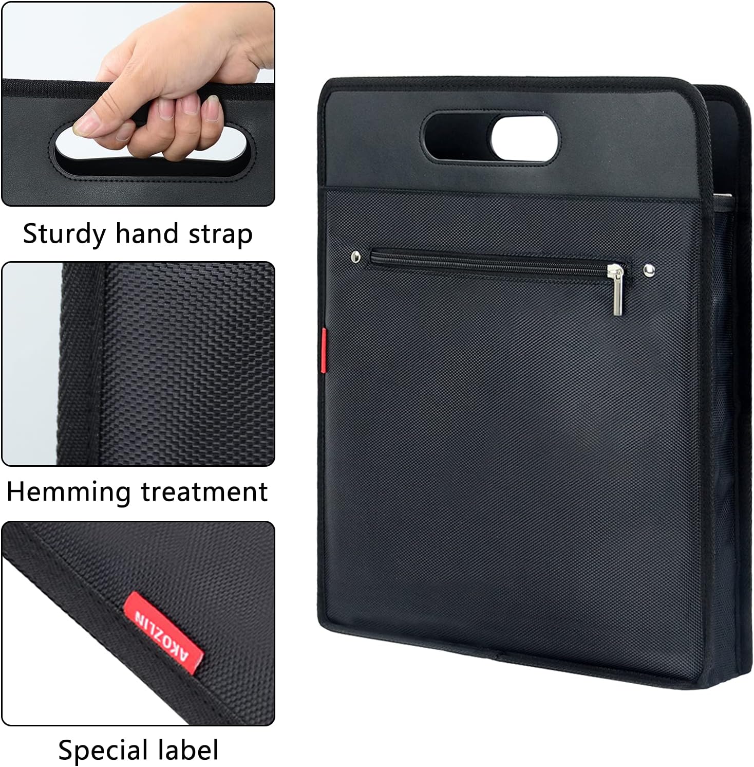 AKOZLIN Vinyl Record Travel Carrying Bag,LP Records Durable Vinyl Albums Case For Most 7" 10" 12" LP - Image 7