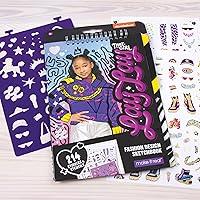 Vista 3 de That Girl Lay Lay: Cuaderno de bocetos de diseño de moda - Make It Real, Nickelodeon, incluye 214 calcomanías y plantillas, dibuja boceto y crea