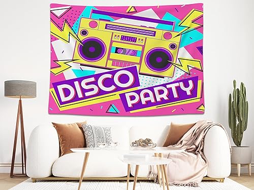 Miniatura 4 de Telón de fondo retro para fiesta de discoteca de 10 x 8 pies, patrón geométrico colorido para discotecas de los años 70, 80, 90, club nocturno,