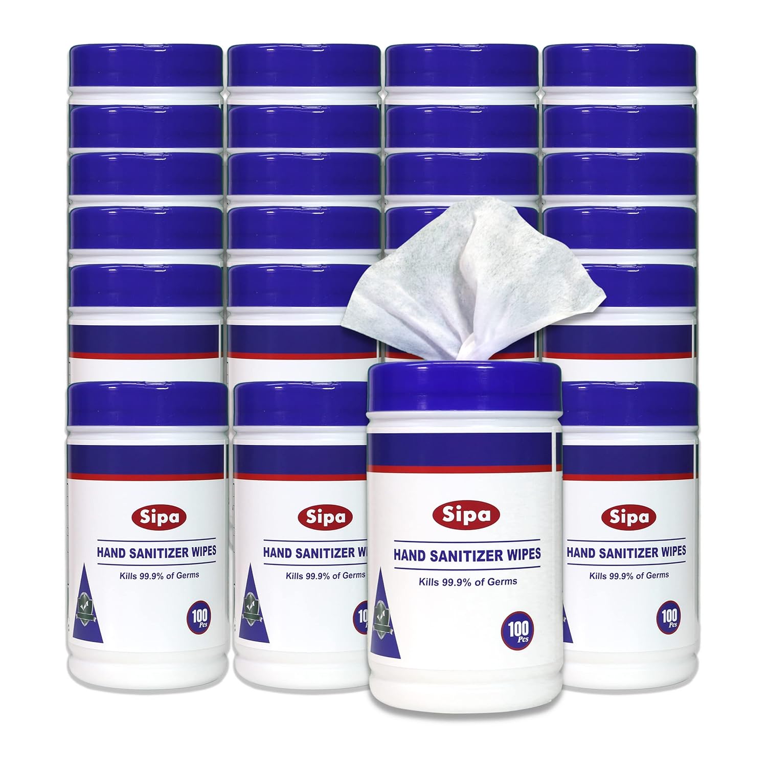 SIPA AlcoholFree Hand Wipes 100 Count, (Pack of 24