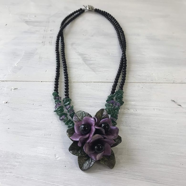 Amazon 手作り 花モチーフ 黒珊瑚おしゃれ 2連ネックレス ネックレス 通販 Amazon 手作り 花モチーフ 黒珊瑚おしゃれ 2連ネックレス ネックレス 通販
