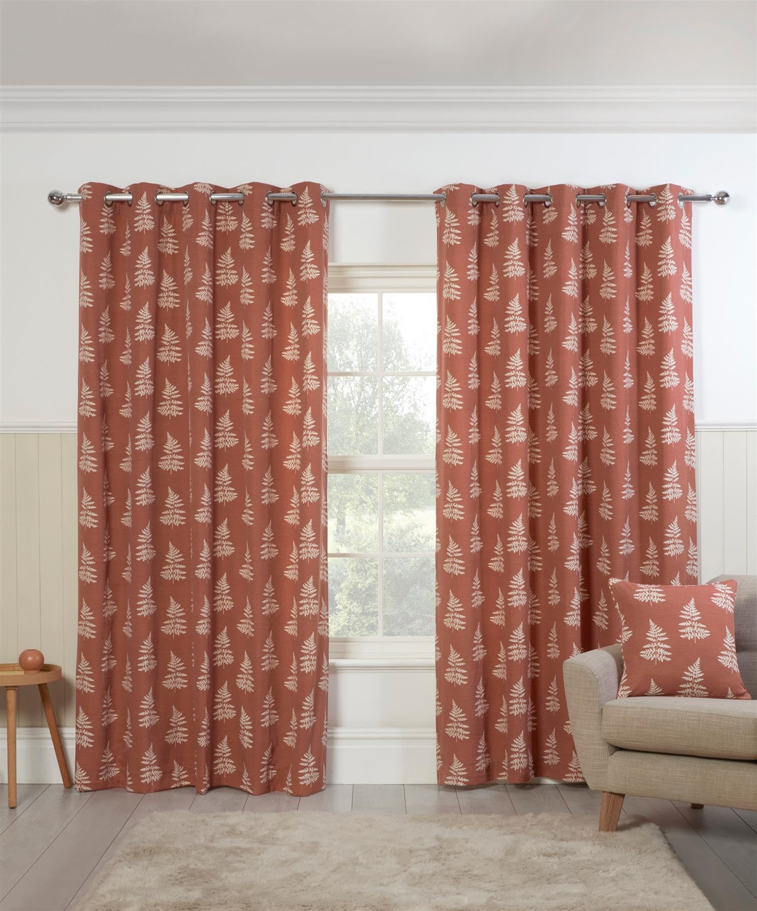 Sundour Esher Light Filtering Curtains Orange 46x54