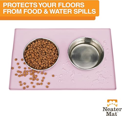 Miniatura 97 de Neater Pet Brands Neater Mat - Tapetes para mascotas para comida y agua, tapete de silicona impermeable, bandeja de alimentación, tapete de comida