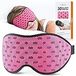 LitBear Breathable Sleep Mask, 3D Eye Mak Sleep for Side Sleepers Women Men, Light Blocking Sleeping Mask with Adjustable Strap, Soft Lightweight Eye Cover for Travel, Night Work, Nap, Office - Pink