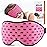 LitBear Breathable Sleep Mask, 3D Eye Mak Sleep for Side Sleepers Women Men, Light Blocking Sleeping Mask with Adjustable Strap, Soft Lightweight Eye Cover for Travel, Night Work, Nap, Office - Pink