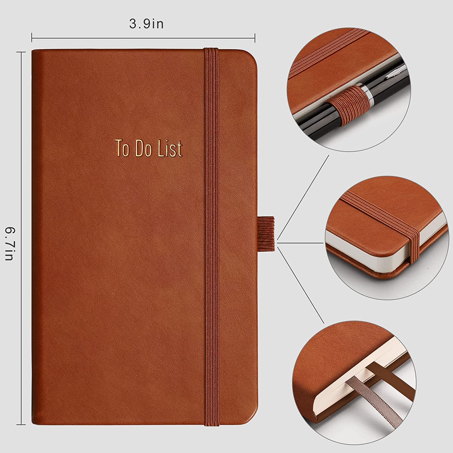 RETTACY To Do List Notebook, Pocket To Do List Planner NotePad with 192 Pages, Pen Holder, Back Pocket - Image 2