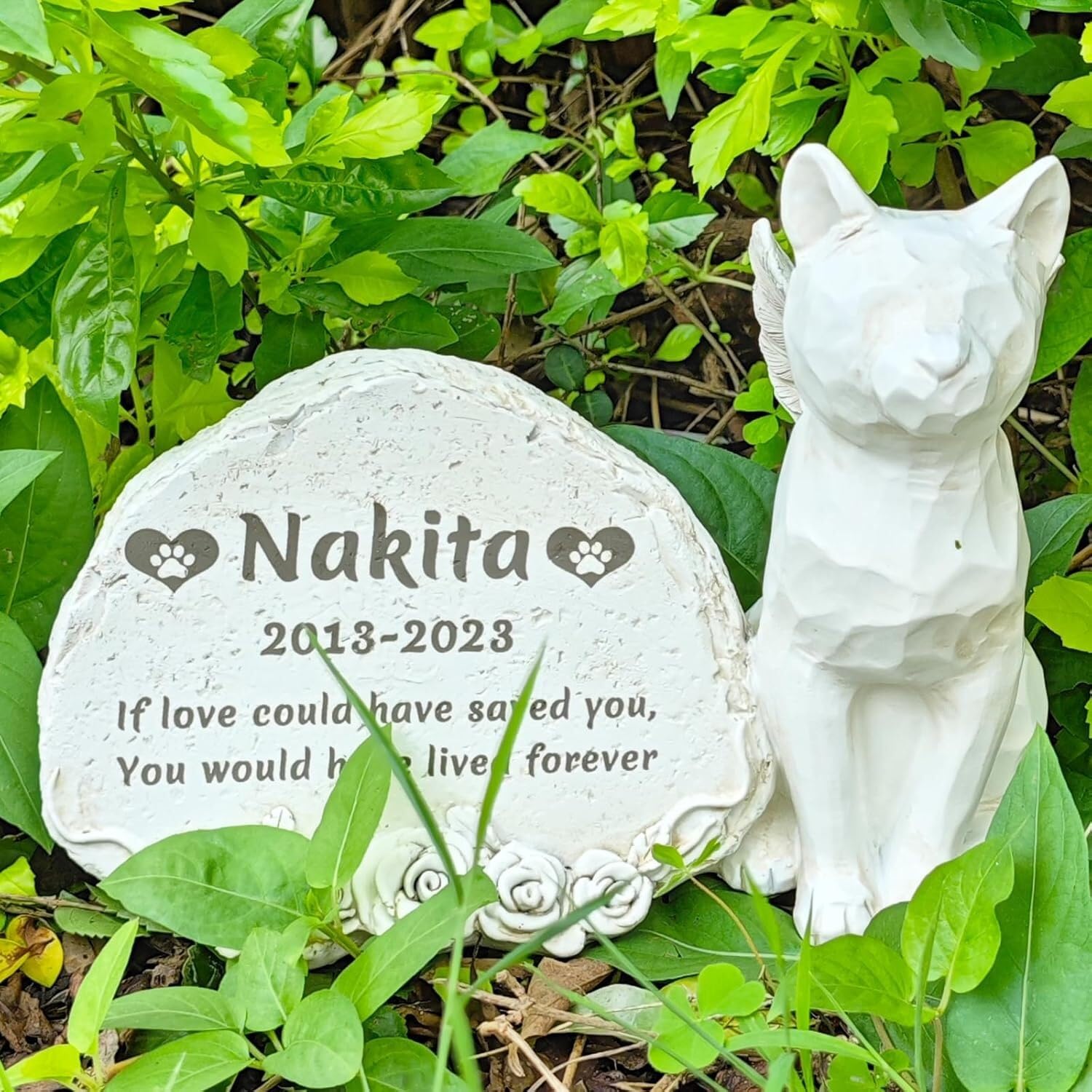 Piedras conmemorativas para gatos grabadas con amor y recuerdo eterno