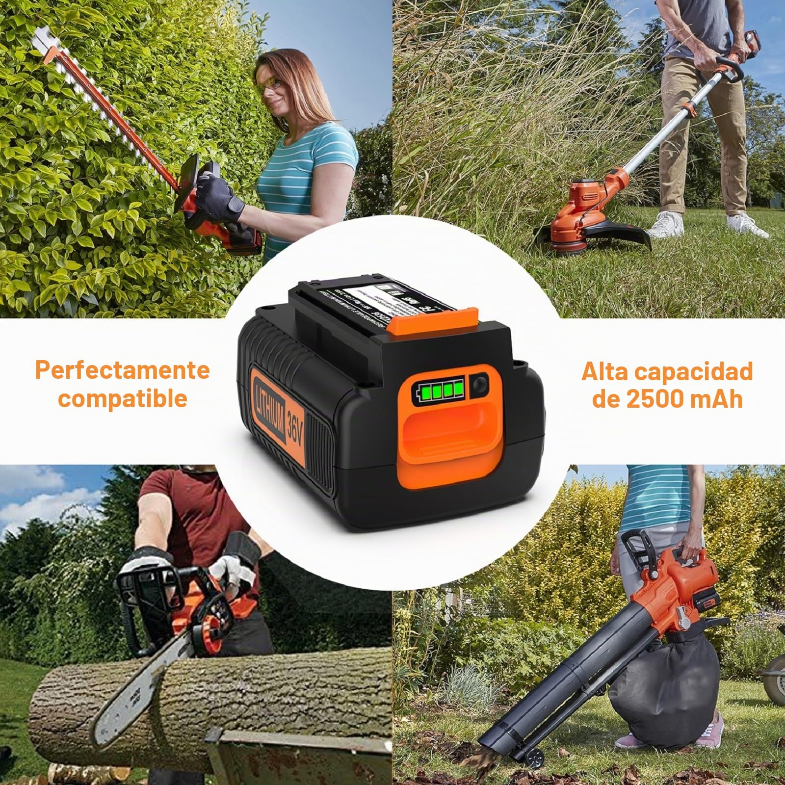 ENERGUP 36V 2500mAh Batería de Repuesto para Black+Decker Batería 36V BL20362 LBX2040 BL2536 LBXR36 LBXR2036 LBX36 LBX1540 LBX2540 LST540