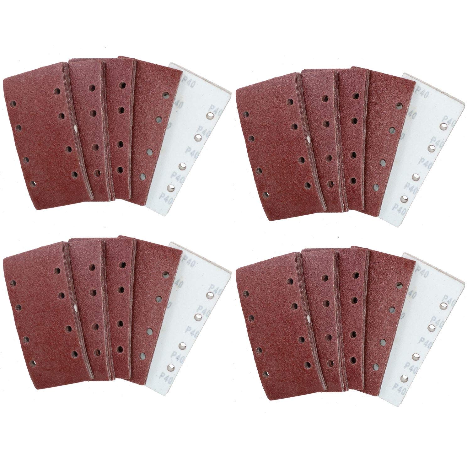 Ab Tools Brown Hook + Loop 1/3 Sheet Sanding Sander Sandpaper Pads 40 Grit Coarse 200 Pack