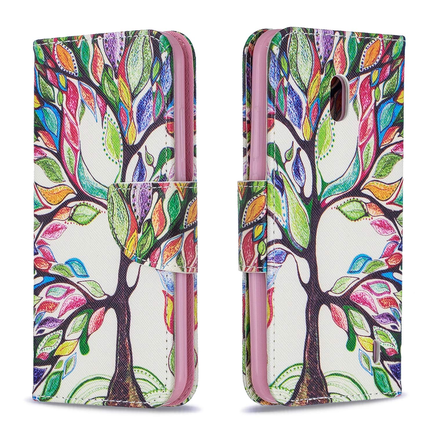 Custodia In Pelle Per Nokia 2.2 – Flip Cover Portafoglio Con Albero Della Vita – Protezione E Stile - 2