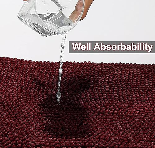 Miniatura 20 de Urvoix Juego de 3 alfombras de baño de felpilla antideslizante, ultra suave y súper absorbente, para baño, inodoro y bañera (verde azulado) Verde