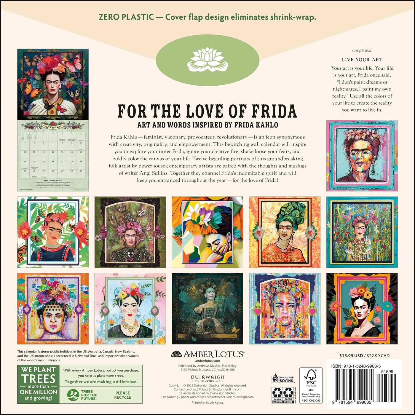 For the Love of Frida 2026 Wall Calendar: Art and Words Inspired by Frida Kahlo - Image 2