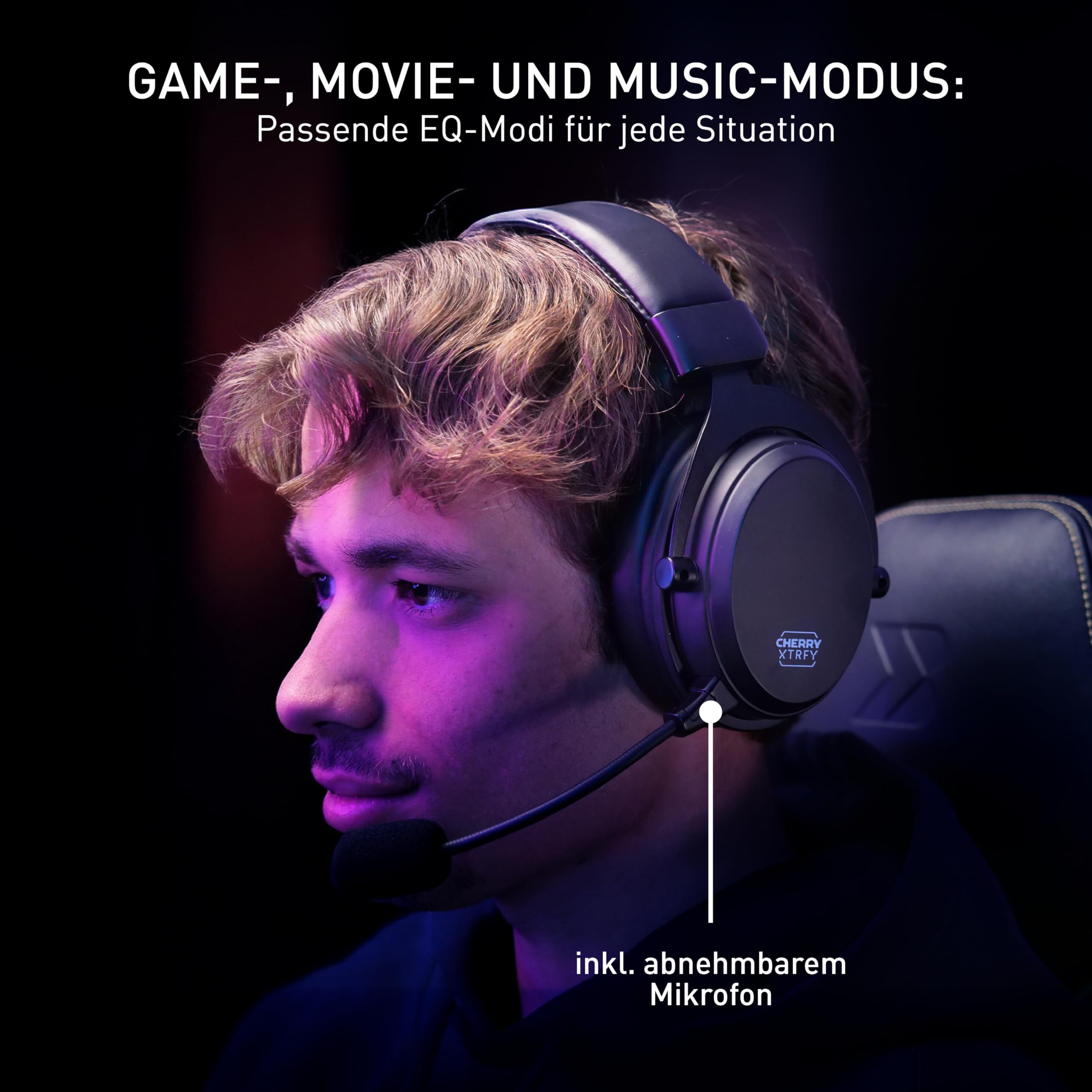 H3 Wireless, Kabelloses Gaming-Headset, Esports-Optimierter Sound, Zum Spielen, Streamen & Musikhören, Abnehmbares Mikro, Bequeme Passform, Schwarz