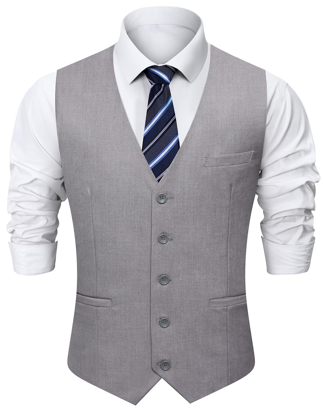 mintgreen Gilet da uomo, abito formale, monopetto, taglio sottile, tinta unita, gilet da matrimonio