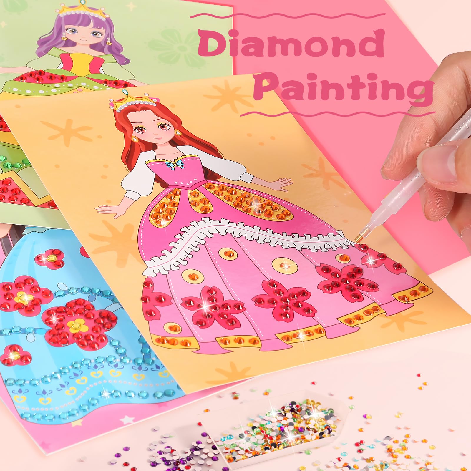 Ballery Bastelset Für Mädchen 4-8 Jahre – Mit Make-up, Stickern & Diamantmalerei