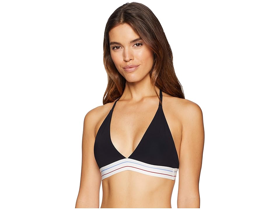 

Spiritual Gangster Fixed Tri Halter (Black) Women's Bra