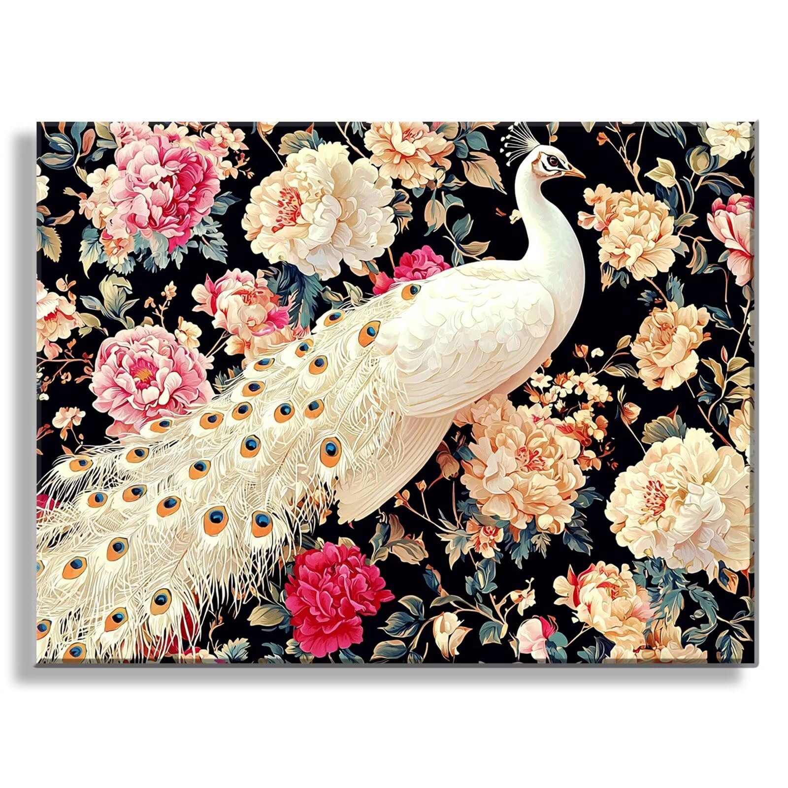 Dipingere con i Numeri Adulti fiore Pavone, Quadri da Dipingere Numerati Fai Da Te per Principianti e Adultis, Olio La Pittura di Numeri Kit, Hobby Creativi Adulti, Decorazioni Casa 90x120cm Q3S-332