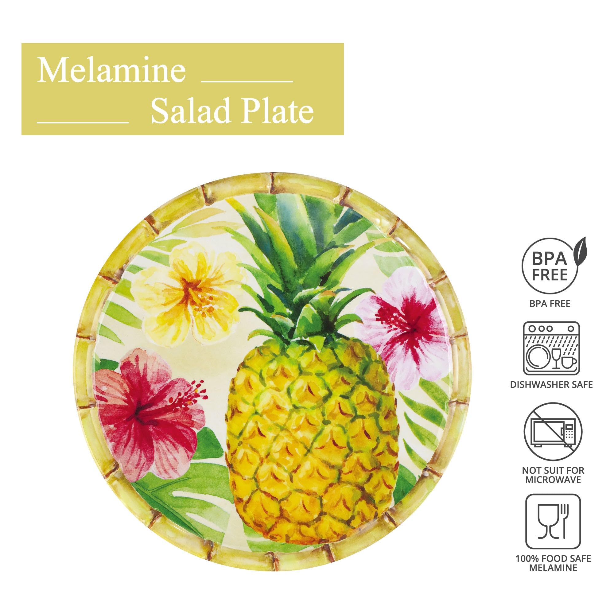 Set 4 Ciotole In Melamina A Forma Di Ananas 14 Cm - UP Ware Lavabili In Lavastoviglie