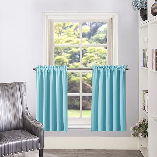 Teal Kitchen Curtains And Valances Set Amazon Com