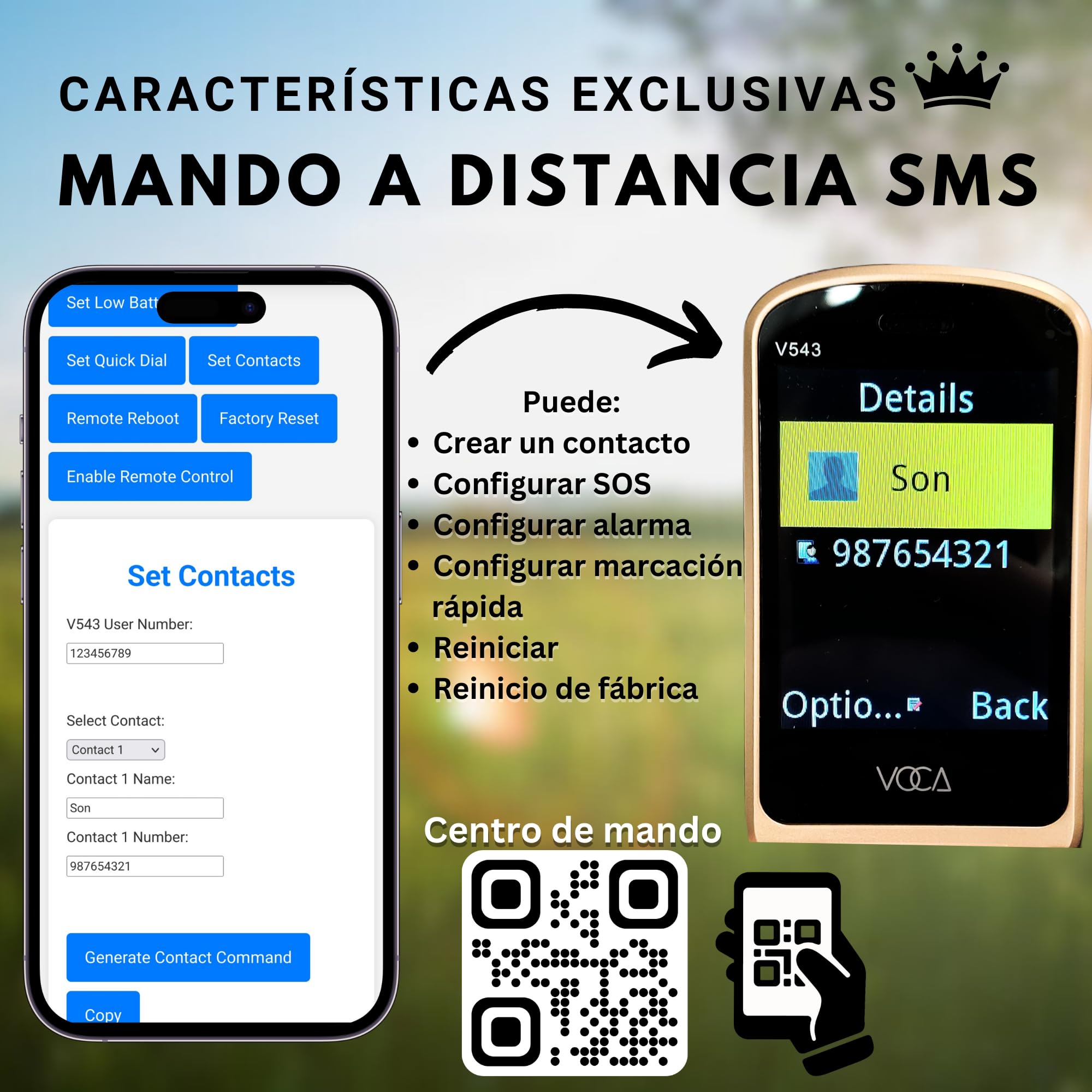 VOCA V543 Teléfono móvil de Tapa para Mayores, Botones y Teclas Grandes, Pantalla dual, 4G LTE, Volumen alto, Botón SOS | Compatibilidad con audífonos | Base de carga | Texto predictivo (Negro)