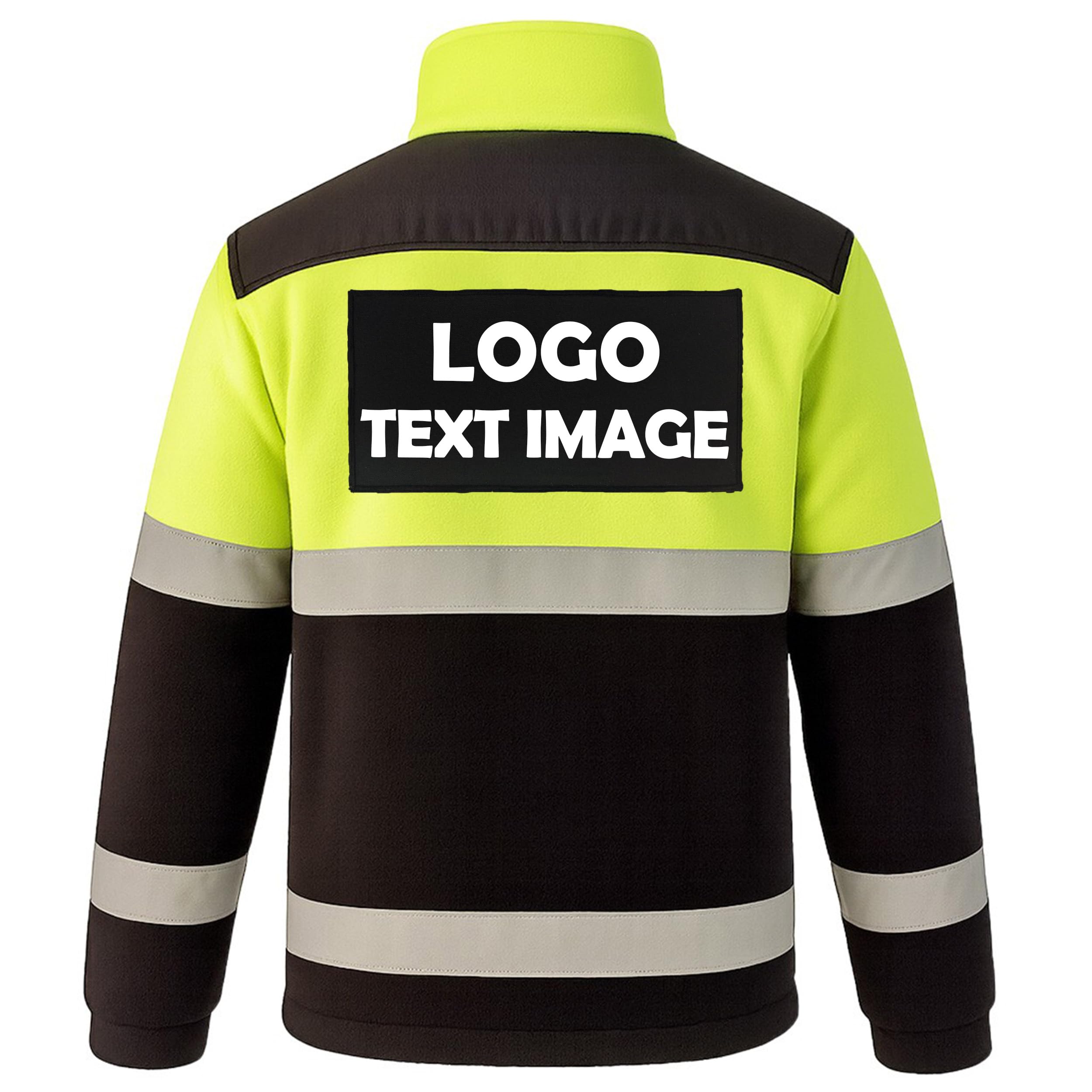 Personalisierte Warnschutz Fleecejacke Herren mit Logo, Reflektierend