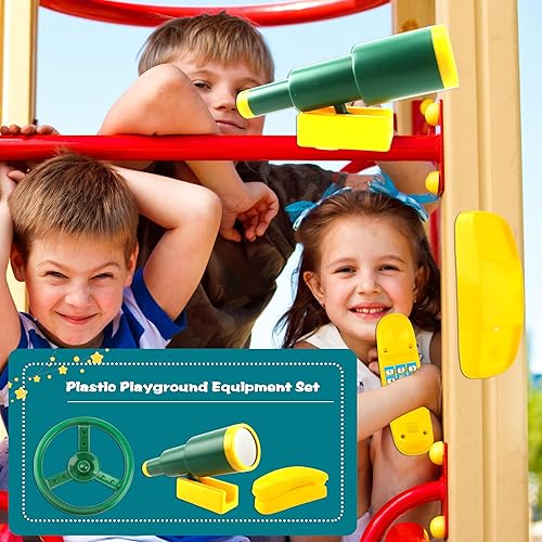 Miniatura 3 de Accesorios para el patio de recreo Swingset Volante de plástico Telescopio Teléfono Swingset Teléfono Juguete para Niños Patio al aire libre Patio
