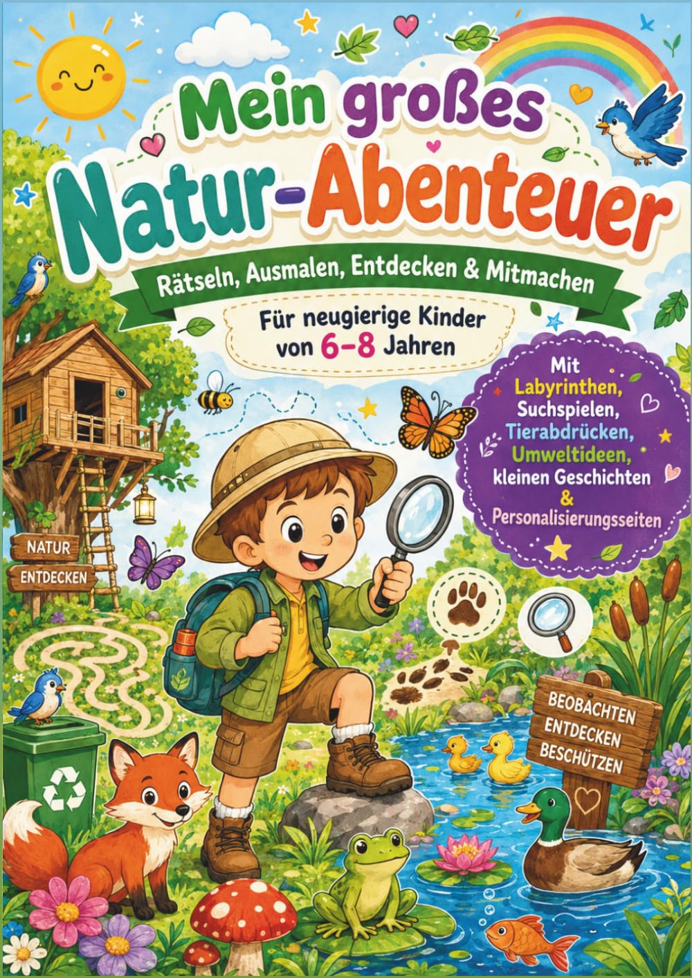 Mein großes Natur-Abenteuer: Rätseln, Ausmalen, Entdecken und Mitmachen – für neugierige Kinder von 6 bis 8 Jahren