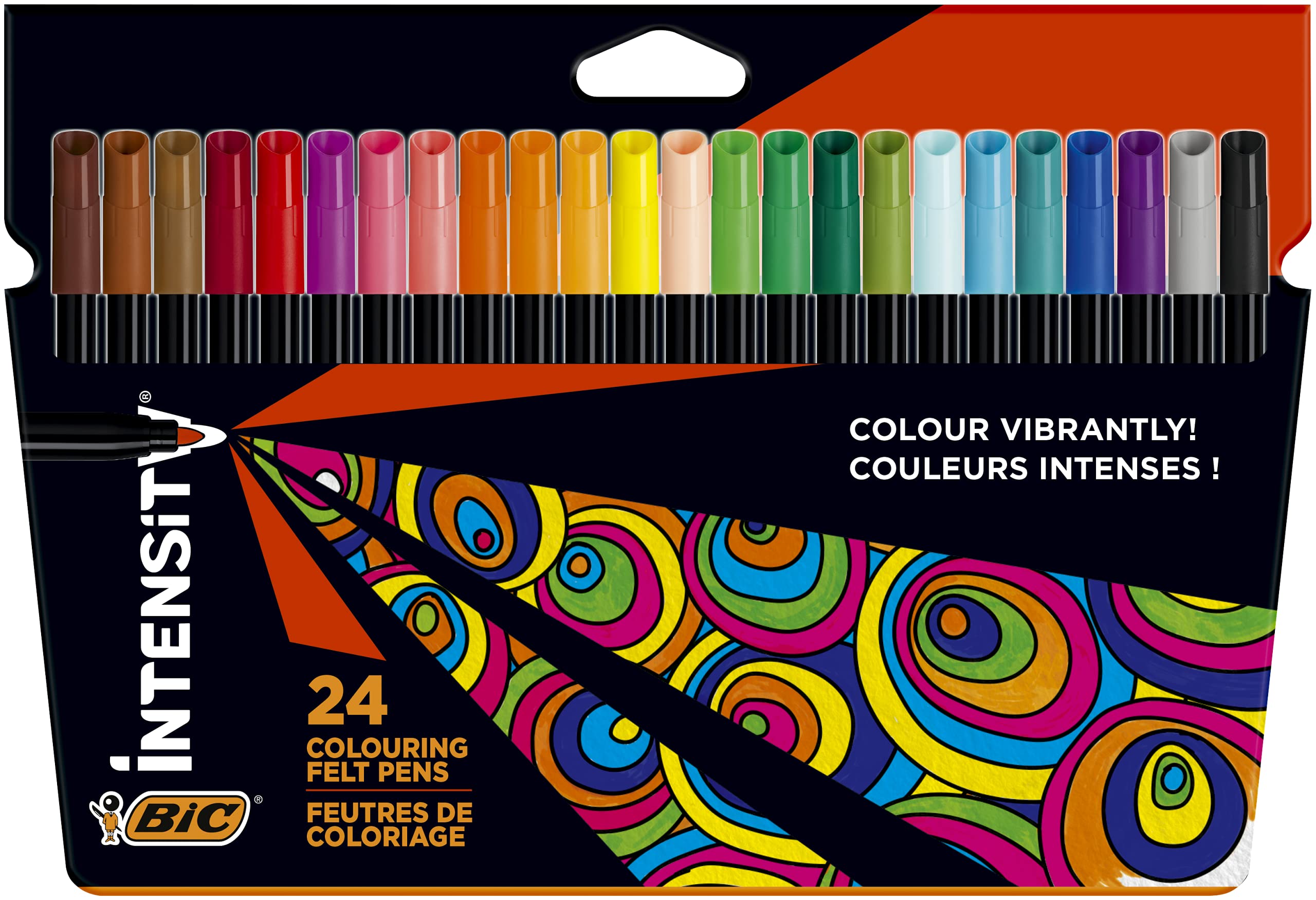 BIC Intensity Stifte Set: 24 Buntstifte, 24 Filzstifte, 10 Fineliner und 2 Achtsamkeit Malbücher für Erwachsene & Teenager