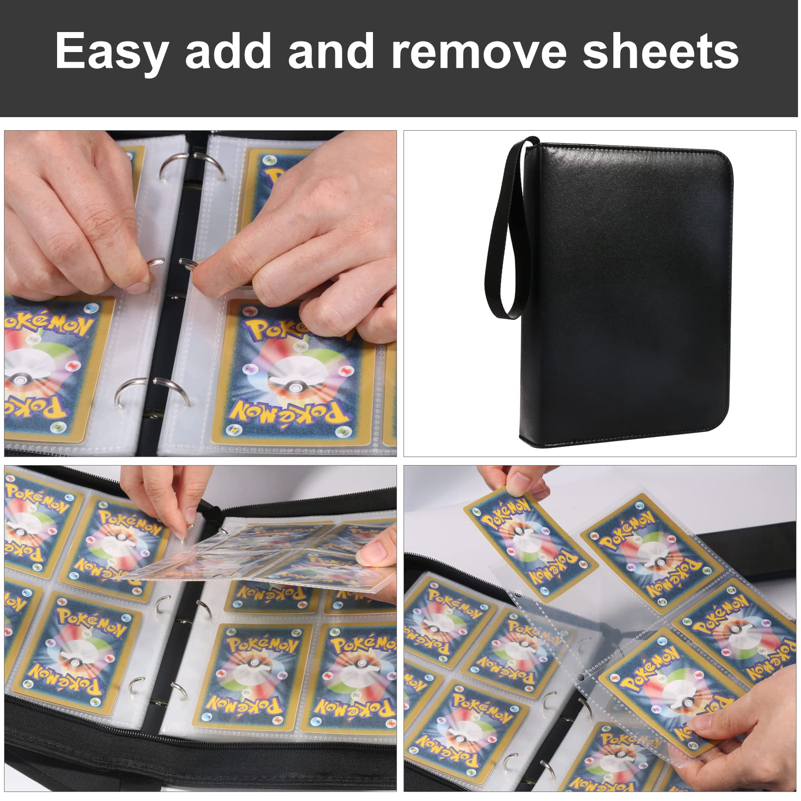 Classeur Pour Cartes à Collectionner - 720 Poches (9 Par Page), Fermeture Éclair - Pour Pokemon, Magic, YuGiOh