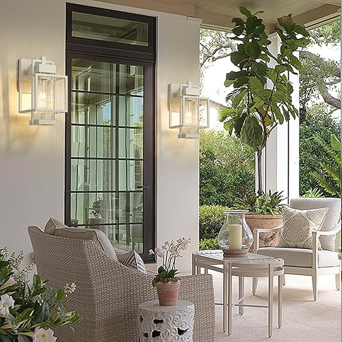 Miniatura 6 de 3375-1WS-2PK-SWH - Faroles de pared para exteriores del atardecer al amanecer, lámparas de pared modernas para garaje, puerta delantera, paquete de