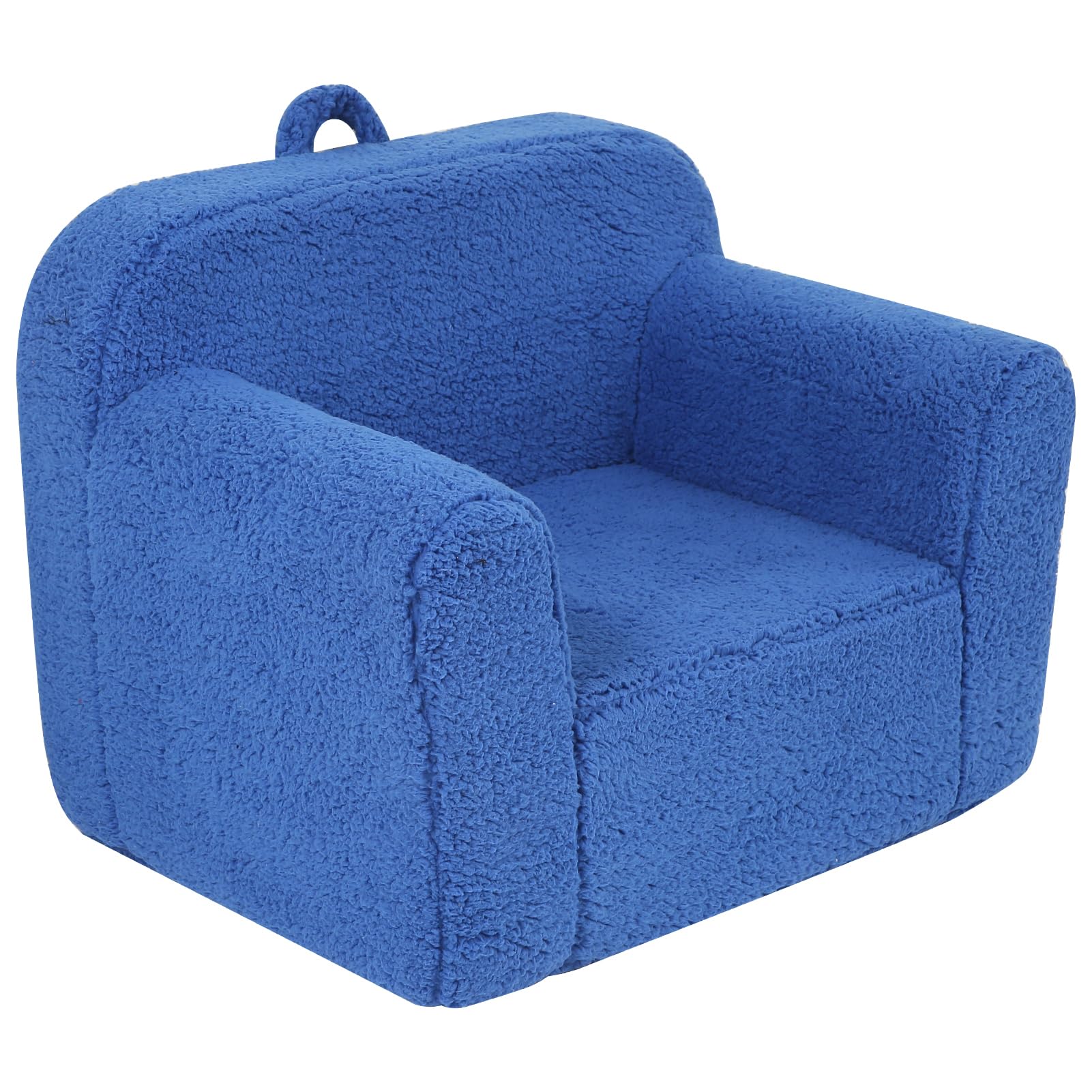 MOMCAYWEX Kids Snuggly-Soft Sherpa Chair, Cuddly Toddler Foam Chair for Boys and Girls, Sky Blue