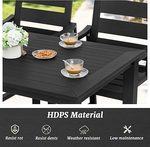 Miniatura 3 de HDPS - Juego de 2 sillas de comedor para exteriores, 159 kg, sillas de comedor de patio con reposabrazos, sillas de cocina para todo clima con patas