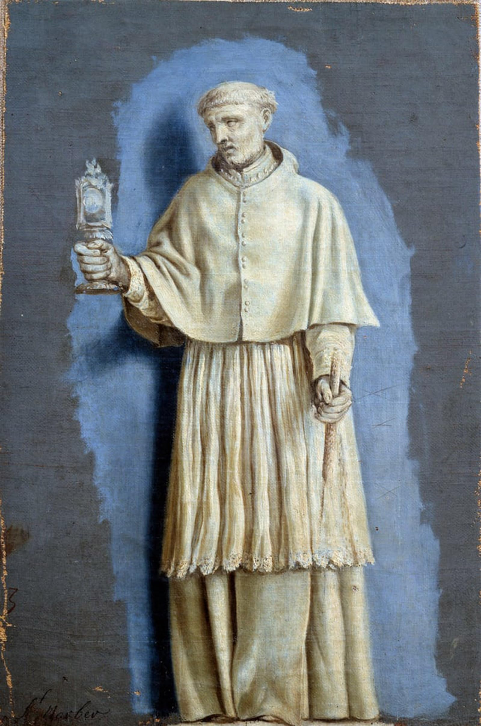 ARTXLXXBN Famous Painting Art Wall Decor Abstract Art Picture Saint Norbert Holding an Ostensoire by Laurent De La Hyre Animal Pictures for Home Decor 60x90cm