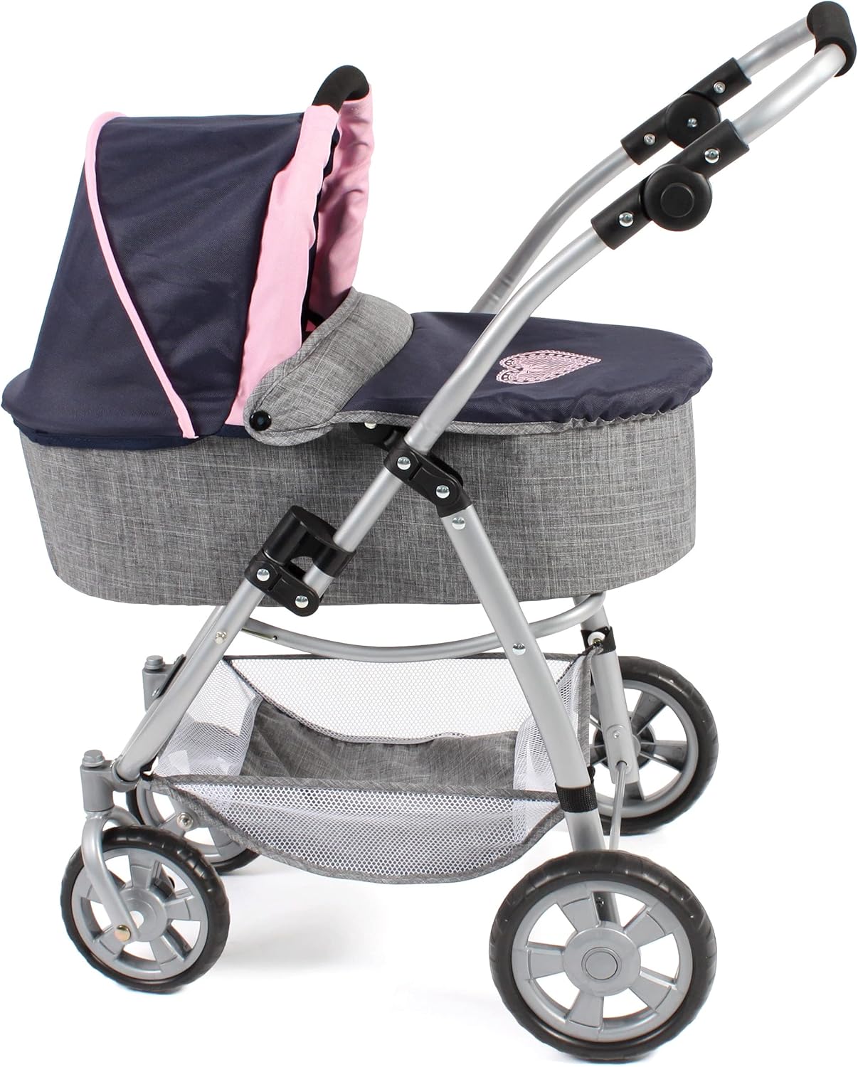 Bayer Chic 2000 637-26 Combi-doll's pram Emotion 3-in-1 All In, Melange grey-Navy