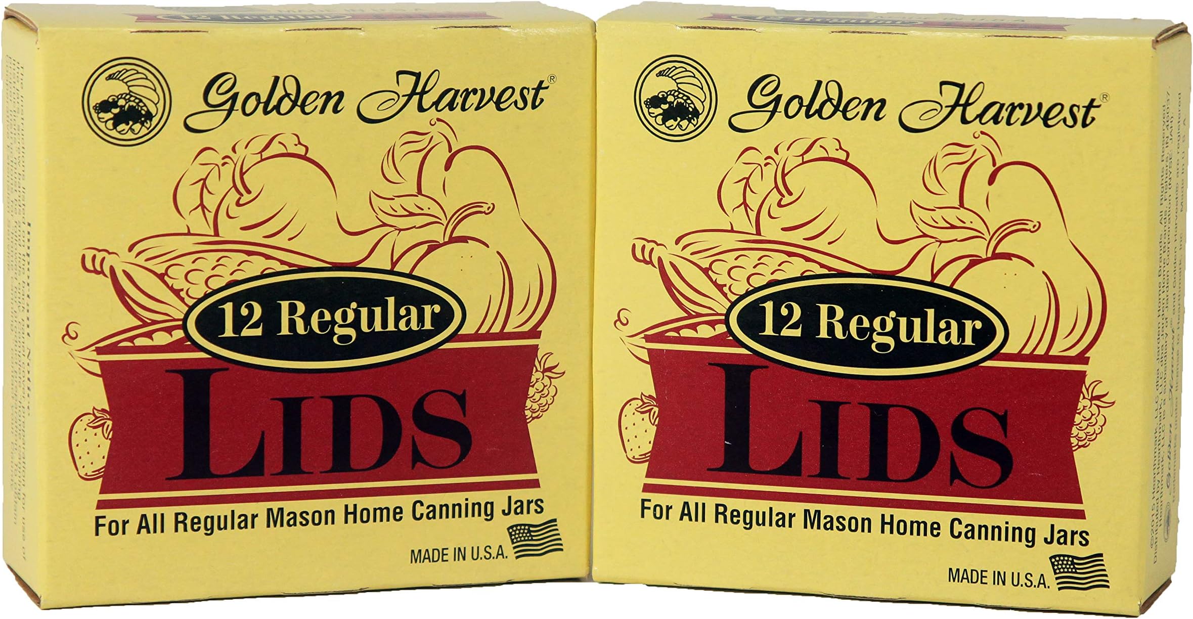 Golden Harvest Regular Canning Lids 2 Packs of 12 (24 Total Lids)