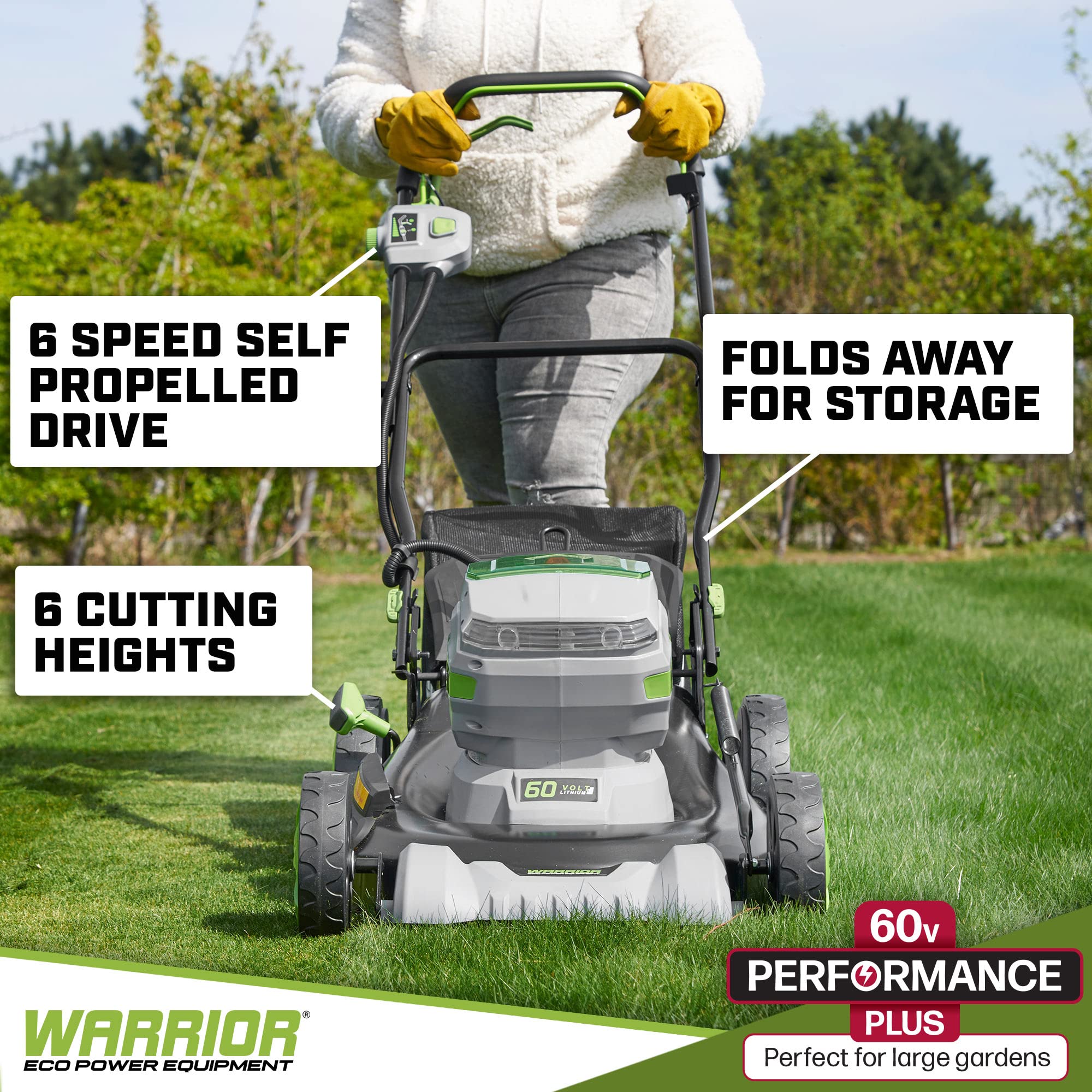 Warrior Eco Power Equipment 60 V akumulatorowa kosiarka akumulatorowa - tylko kosiarka