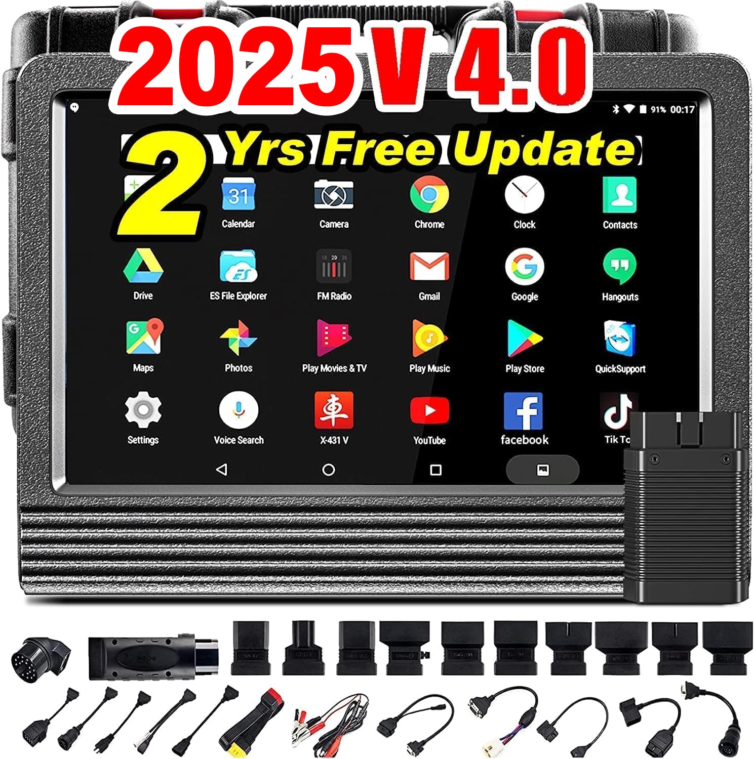 LAUNCH X431 PRO V 4.0 Bidirectional OBD2 Scanner with 2025 Full OBD1 & OBD2 Connector, 38+ Reset for All Cars,ECU Online Coding,FCA AutoAuth,VAG Guide,2 Yrs F-Ree Update