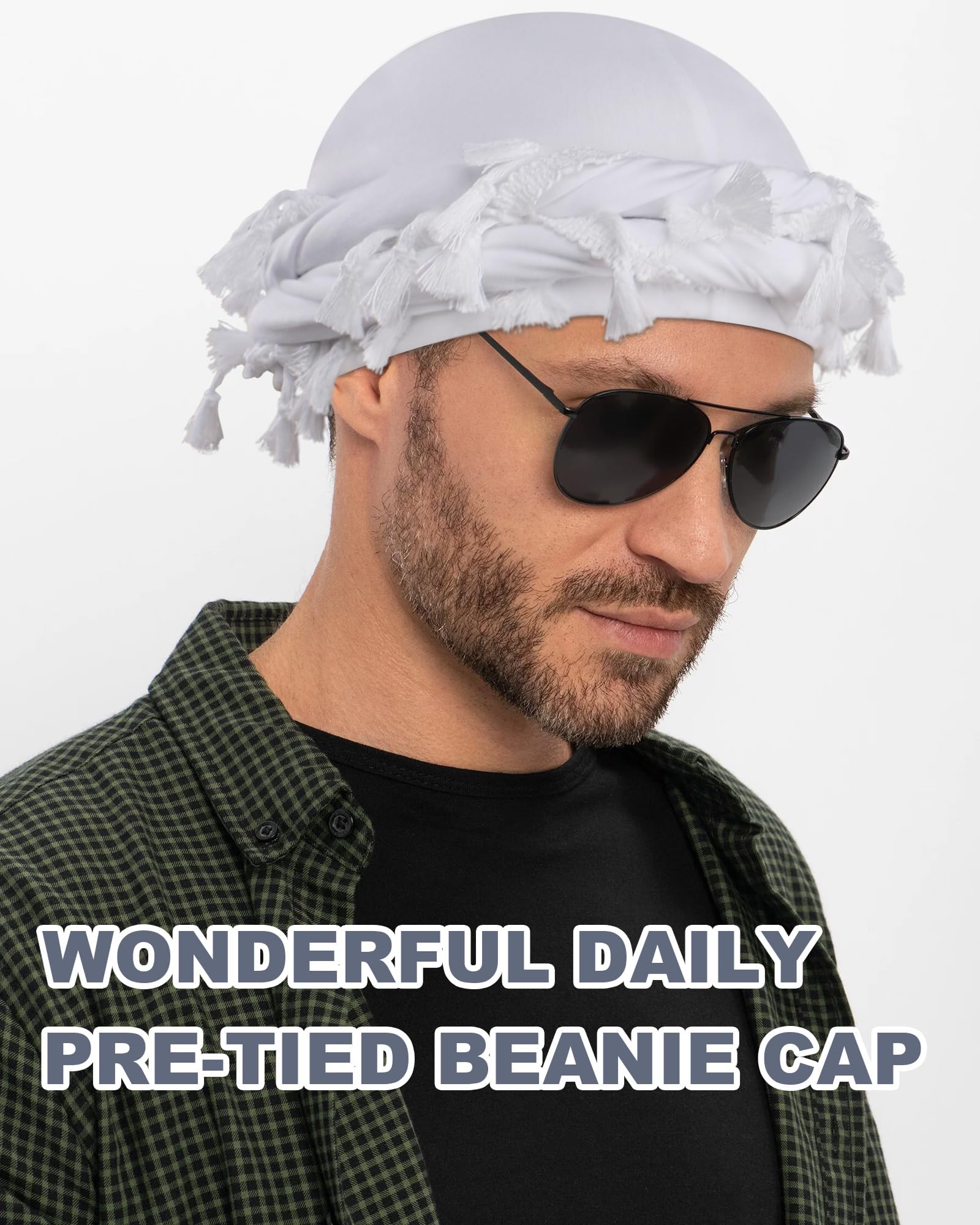 Babalet Halo Turbante per uomo donna foderato in raso Durag Head Wraps Skull Cap pre-legato nappe treccia Beanie Vintage Twist Cofano