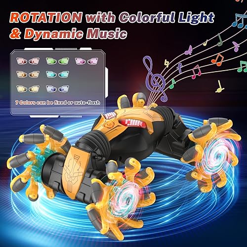 Miniatura 2 de Gesto RC Car, 2.4Ghz 4WD controlado a mano, auto RC con detección de gestos, auto de acrobacias RC con control remoto 360 giratorio Drift RC Car RC