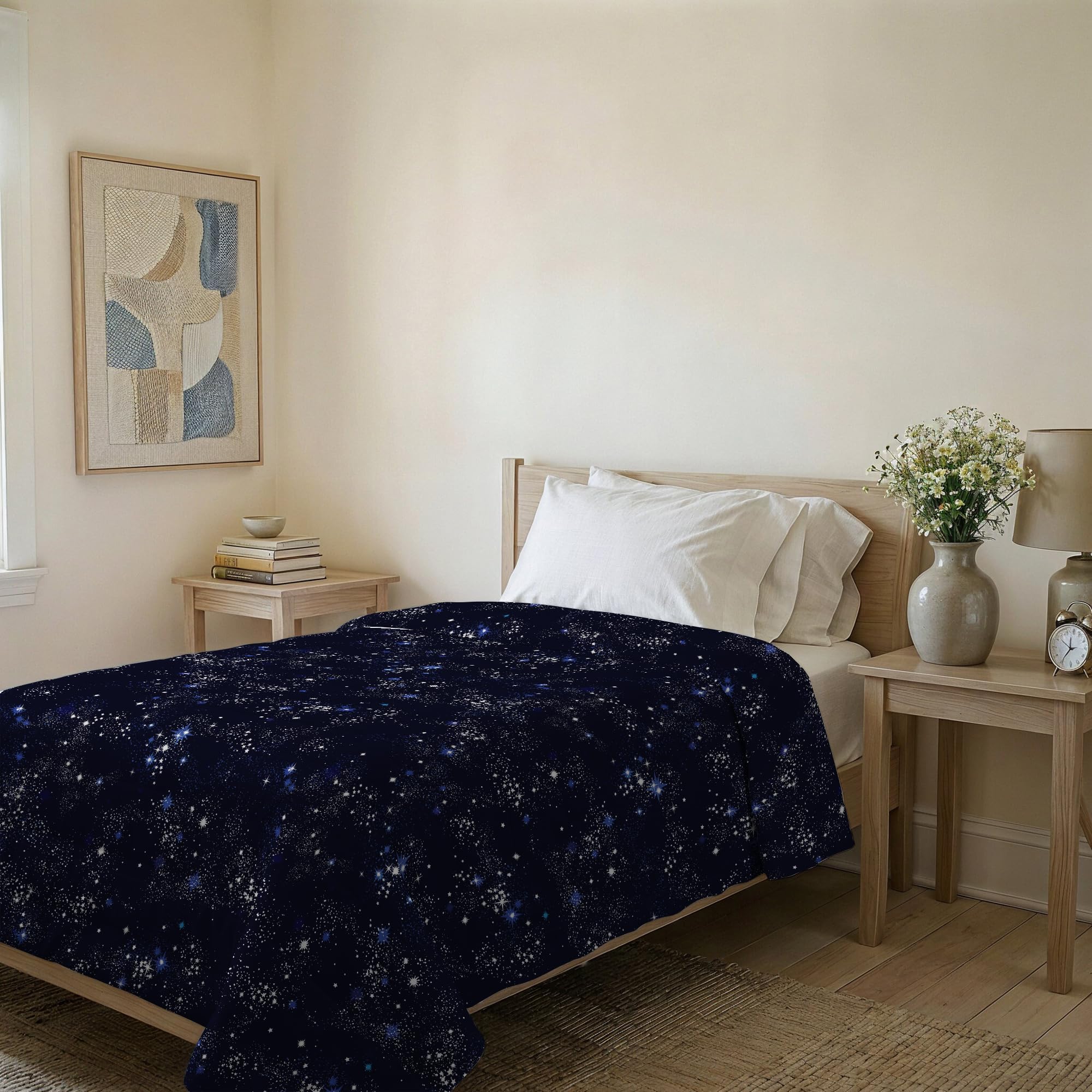 Italian Bed Linen Colcha Ligera de Verano Línea Basic Made in Italy, cubrecama Estampado en Suave Microfibra - Edredón de Primavera Verano de Entretiempo - Orione, Individual 160x240 cm