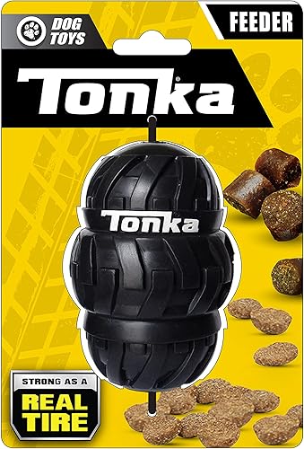 Miniatura 1 de Tonka Tri-Stack Tread Feeder - Juguete para perros, ligero, duradero y resistente al agua, 4 pulgadas, para razas medianasgrandes, una sola unidad,