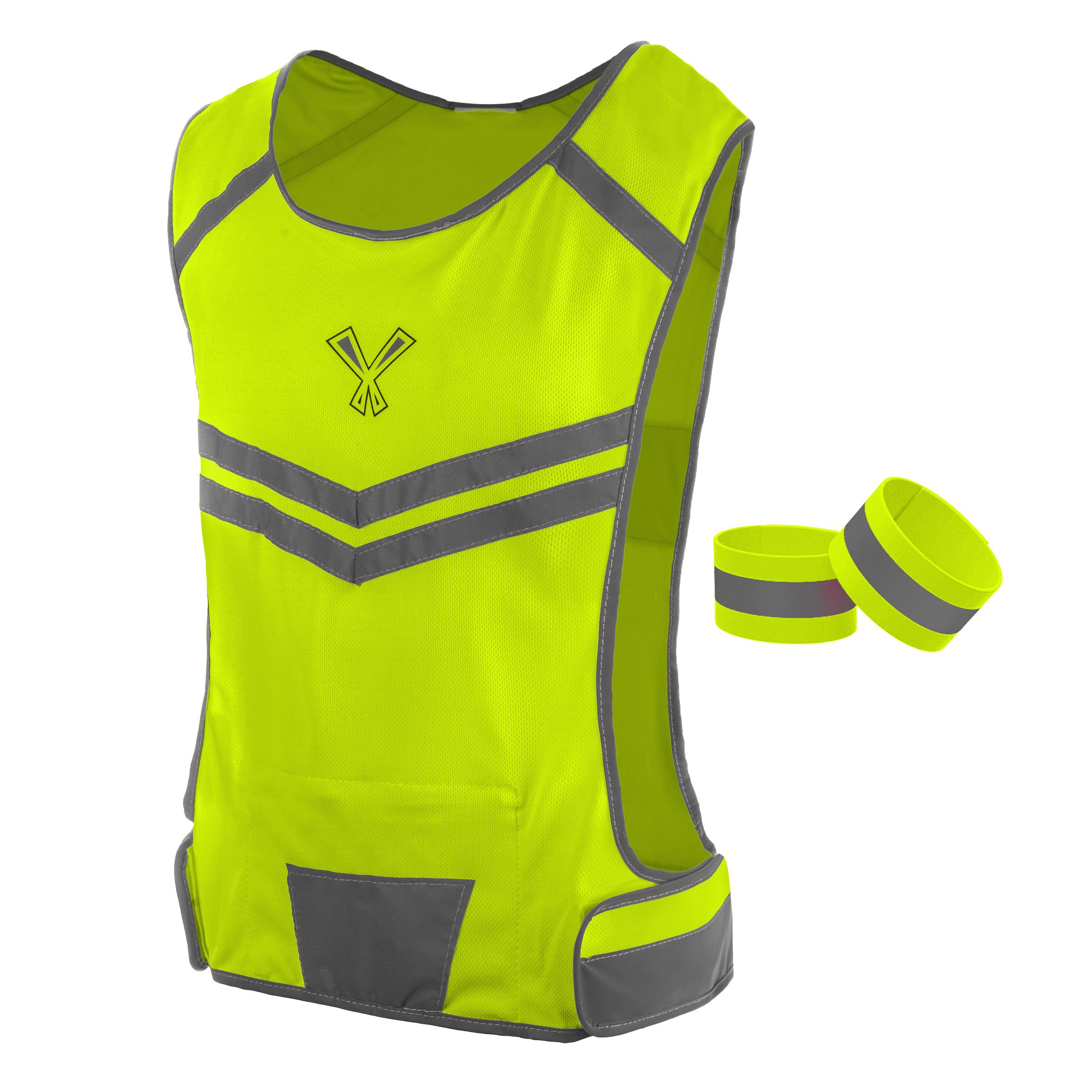 247 Viz The Reflective Running Vest Safety Gear - High Visibility Running Vest for Women & Men, Stay Visible & Safe, Light & Comfy Material, Large Pocket, Adjustable Waist & 2 Reflective Bands