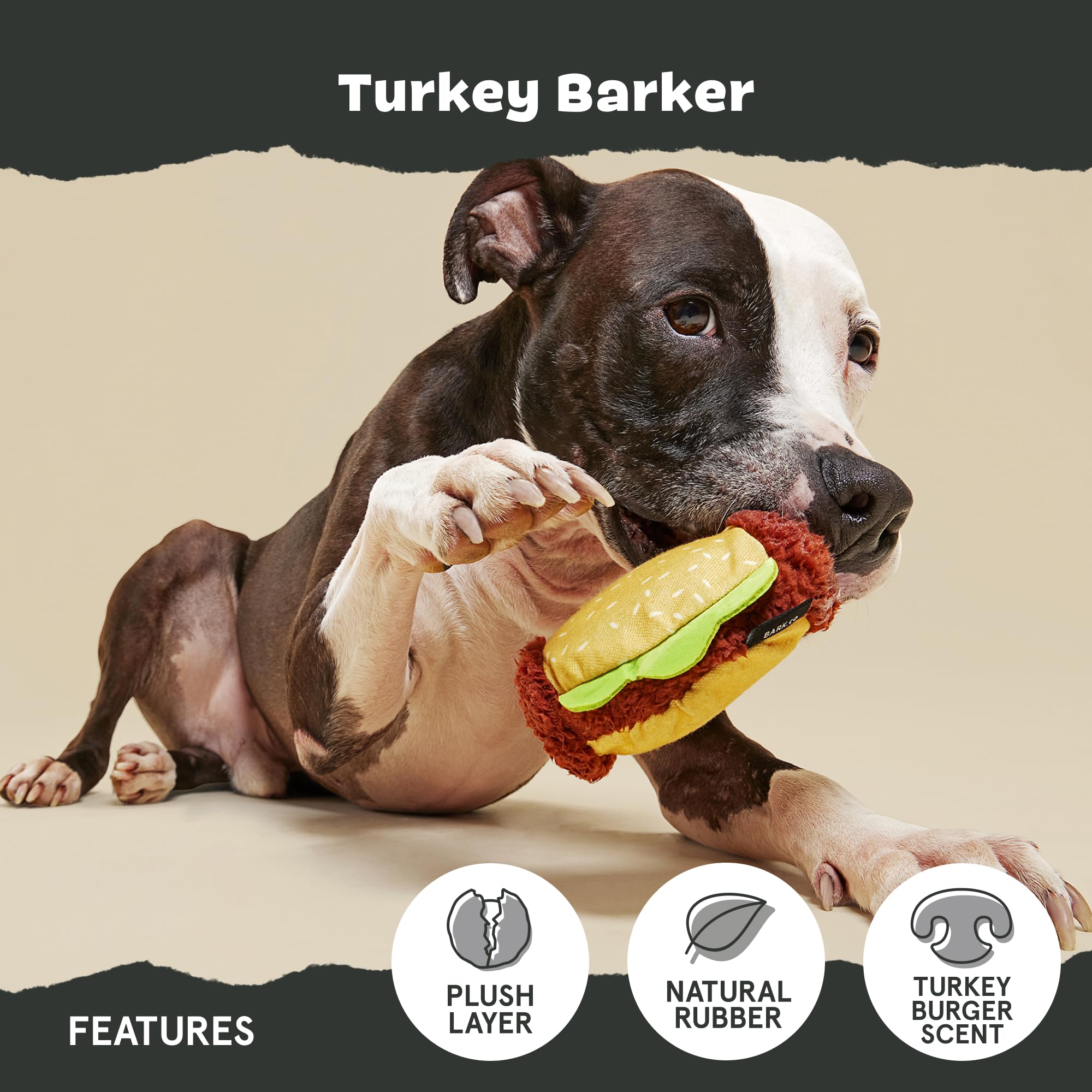 Barkbox Turkey Barker Dog Toy for Large Aggressive Chewers Turkey-Scented Rip & Reveal Toy for Engaging and Durable Playtime - Image 4