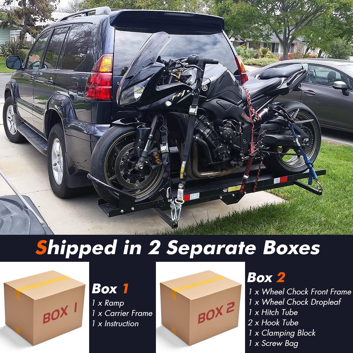Buy Goplus 600 LBS Motorcycle Carrier, Hitch Mount Dirt Bike Rack with