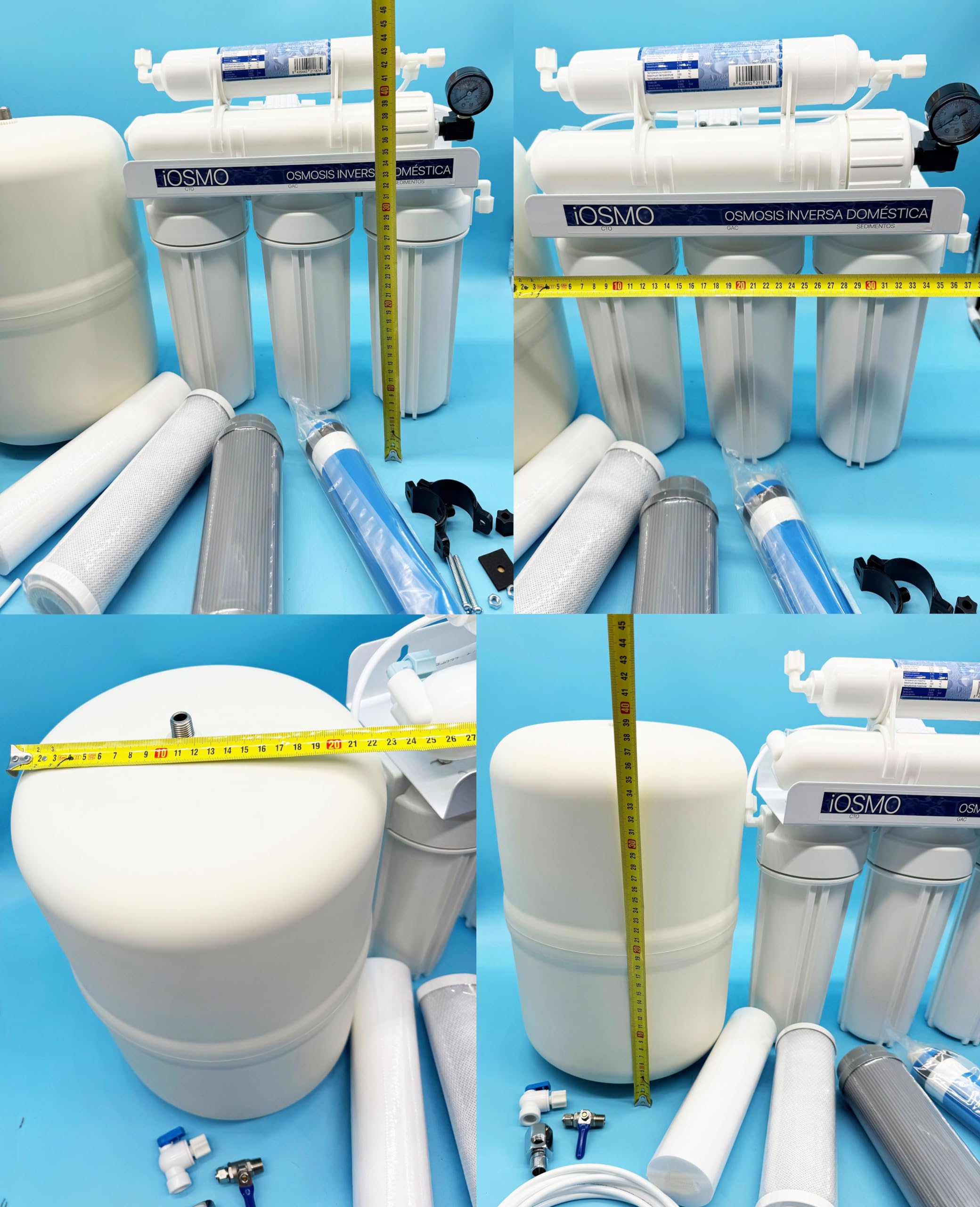 Osmosis Inversa Domestica iOSMO LITE 5 Etapas | 3 Estapas de Filtrado + 1 Estapa de Osmosis + Filtro Remineralizacion | Accesorios de Montaje Incluidos