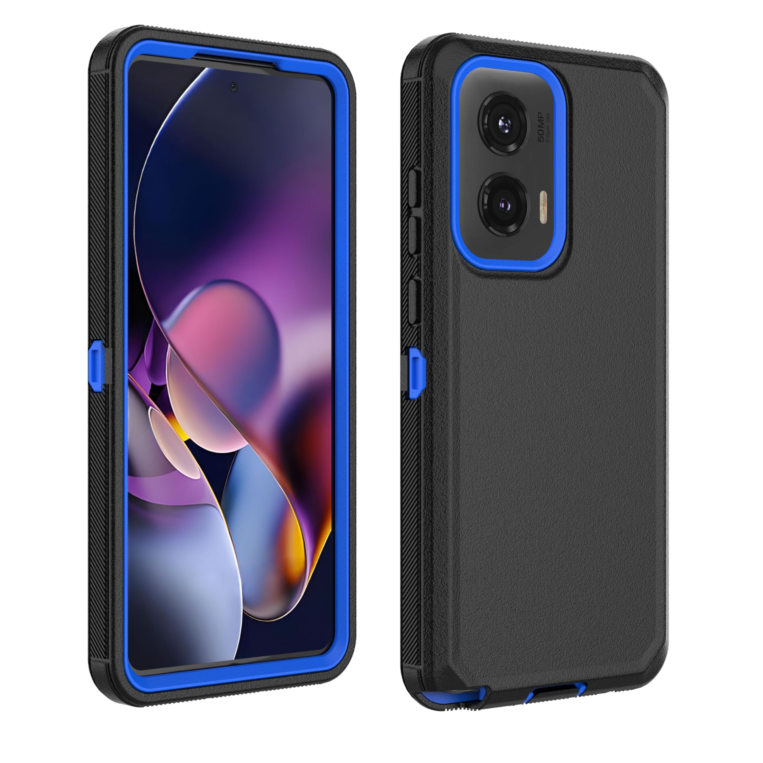 Thybx For Moto G Stylus 5G 2024 Case, Full Body Shockproof Grip Plastic Bumper TPU 3-Layers Durable Solid Phone Sturdy Hard Cover Case [Dark Blue]