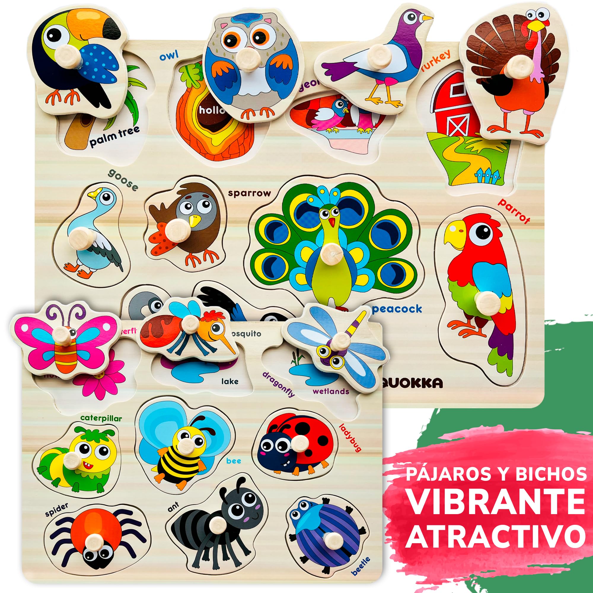 Puzzle Años Puzzle De Madera QUOKKA Para Niños 1-5 Años Set De