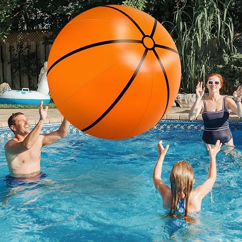 Miniatura 11 de Meooeck 2 pelotas inflables gigantes de béisbol de 40 pulgadas para playa, pelotas deportivas inflables de béisbol blanco, juegos de piscina