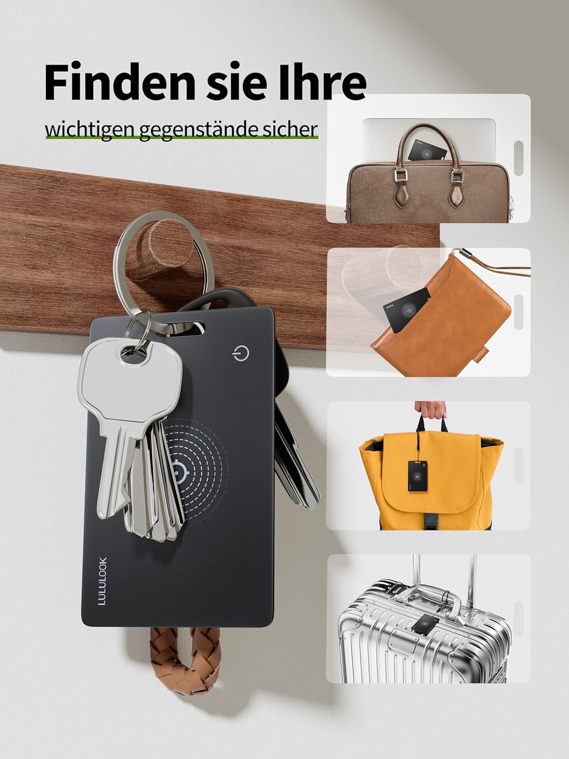 LULULOOK Traqueur de Carte Ultra-Fine - Compatible Apple Find My - Étanche IP67 Noir - Localisation Facile - Description