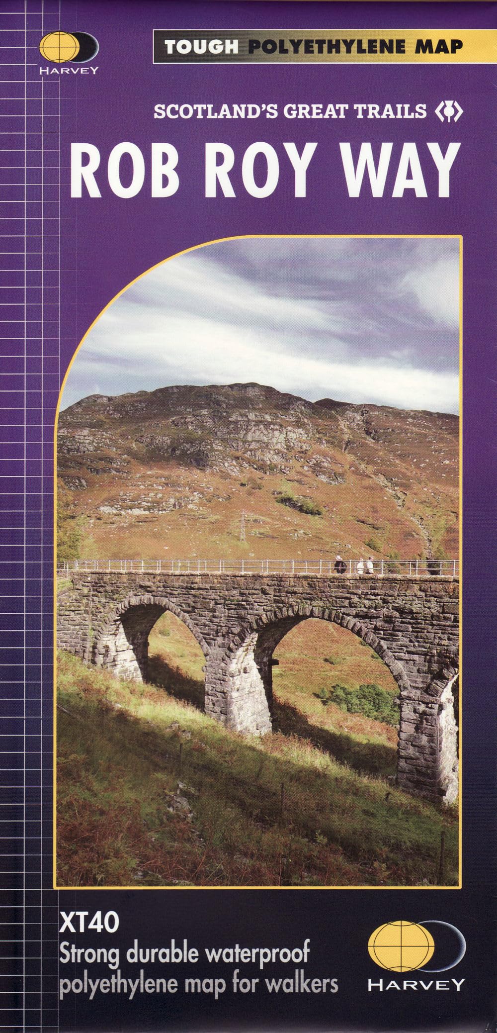 Scotland Trail Hiking Map Rob Roy Way Walking Path Route Waterproof Harvey Maps